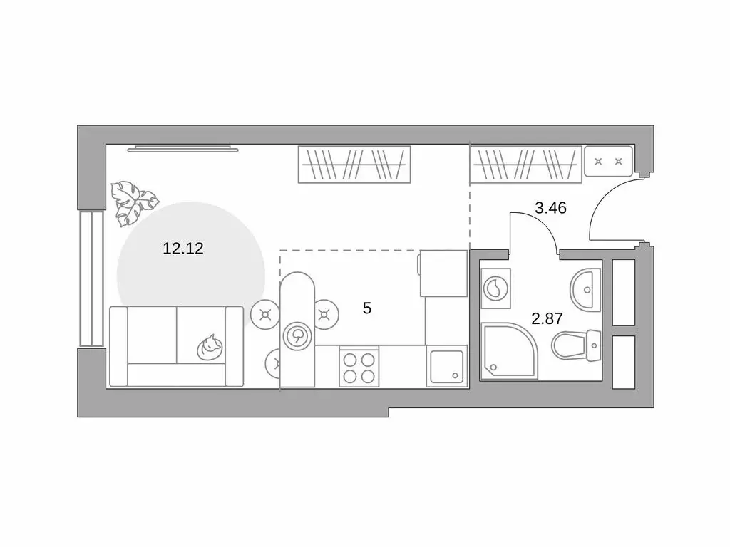 Квартира-студия: Балашиха, улица Лукино, 53А (23.45 м) - Фото 0
