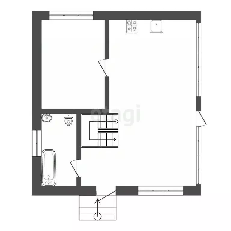 Дом в Калужская область, Калуга городской округ, д. Петрово 3 (64 м) - Фото 2