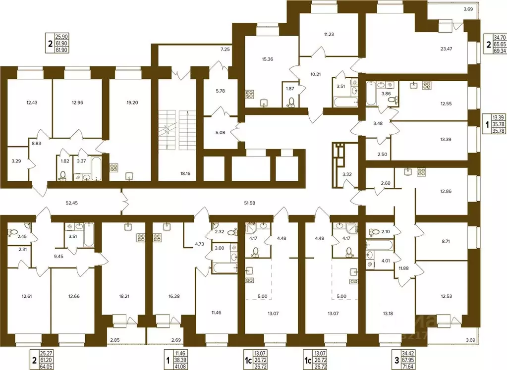 3-к кв. Брянская область, Брянск Степная ул., уч2Б (71.64 м) - Фото 2
