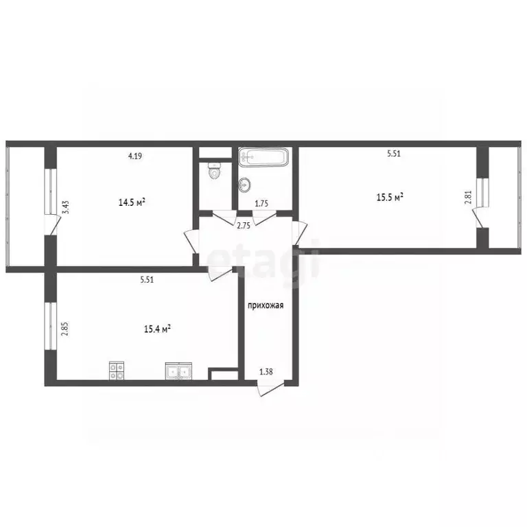2-к кв. Мордовия, Саранск ул. Фурманова, 63 (58.0 м) - Фото 2