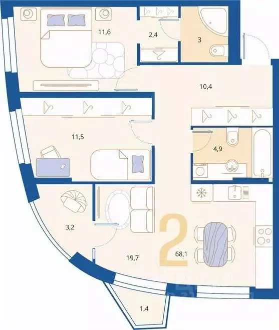 2-к кв. Пензенская область, Пенза Арбеково жилрайон, Дальнее Арбеково ... - Фото 2