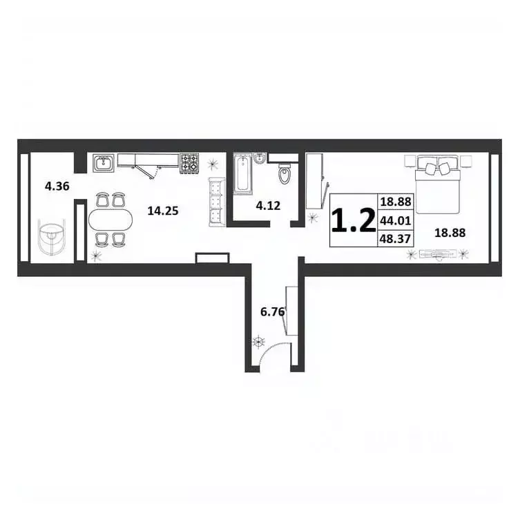 1-к кв. Новгородская область, Великий Новгород ул. Якова Павлова, 15 ... - Фото 1