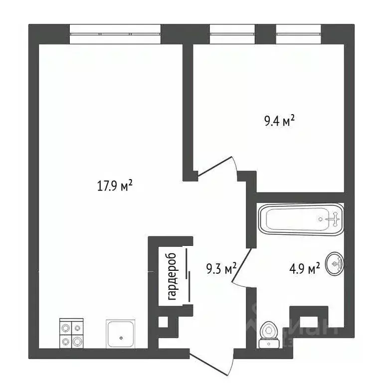 1-к кв. Тюменская область, Тюмень ул. Газовиков, 73к4 (37.0 м) - Фото 2