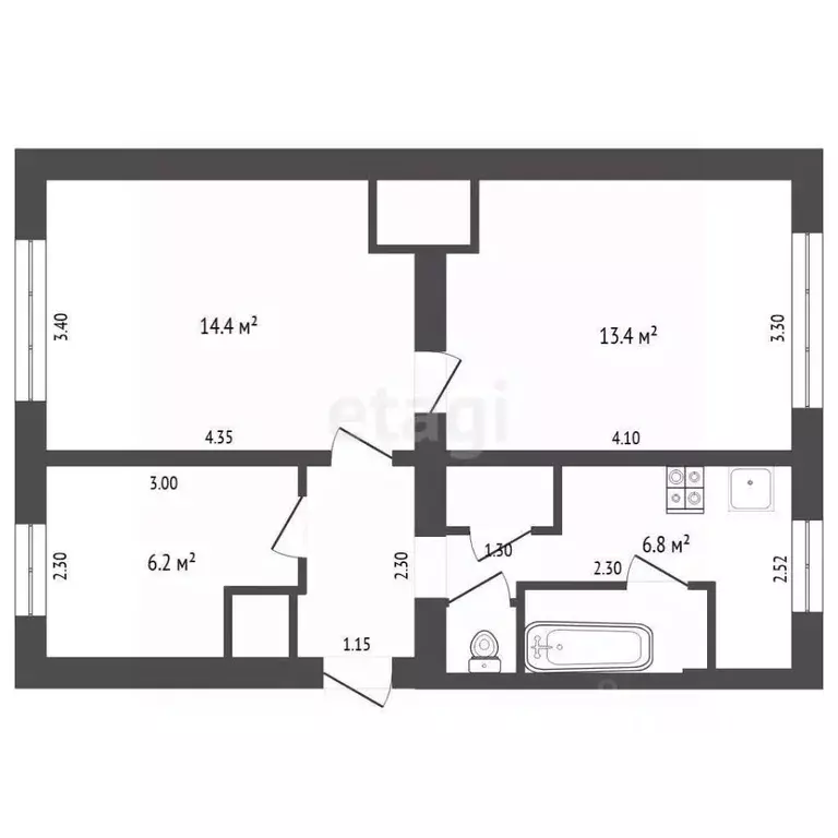 3-к кв. Свердловская область, Талицкий городской округ, пос. Троицкий ... - Фото 2
