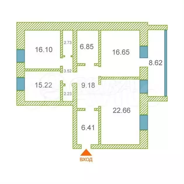 3-к. квартира, 103м, 7/9эт. - Фото 1