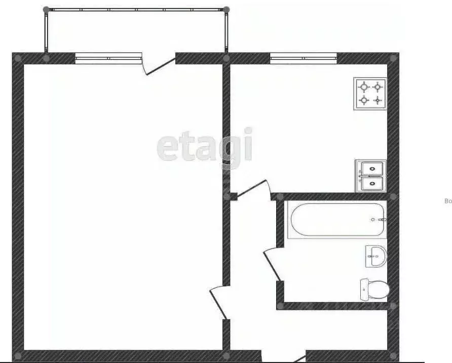 1-к кв. Костромская область, Кострома Рабочий просп., 19 (33.7 м) - Фото 1
