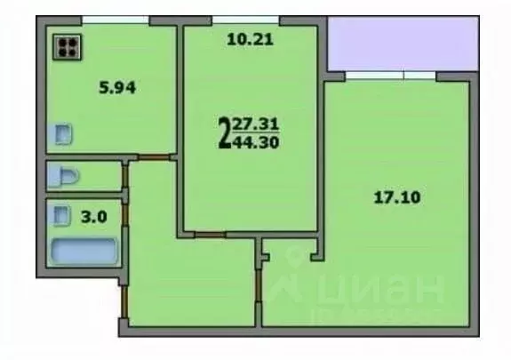 2-к кв. Москва Родниковая ул., 16К4 (43.2 м) - Фото 1