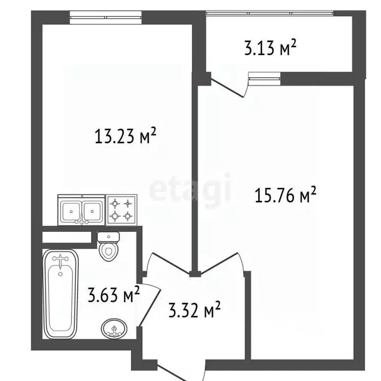 1-к кв. Санкт-Петербург ул. Чирикова, 5 (35.94 м) - Фото 2