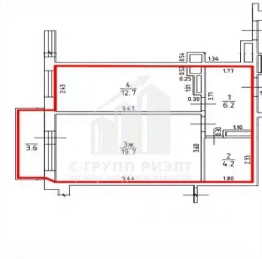 1-к кв. Калининградская область, Калининград ул. Горького, 172 (42.8 ... - Фото 2