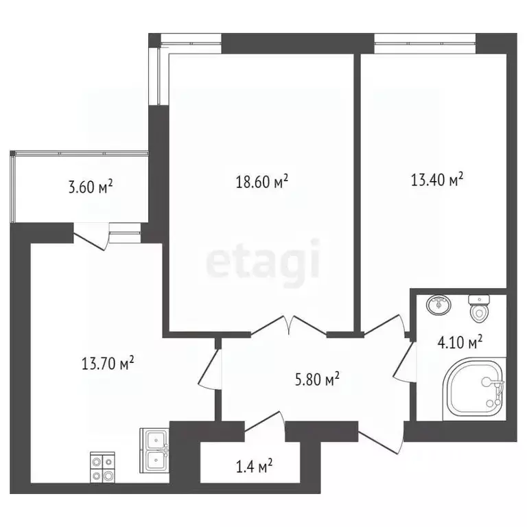 2-к кв. Ростовская область, Ростов-на-Дону ул. Вересаева, 103 (57.0 м) - Фото 1