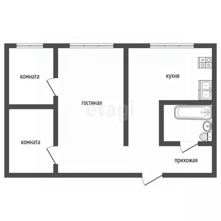 3-к кв. Оренбургская область, Оренбург Майский проезд, 1Б (41.0 м) - Фото 2