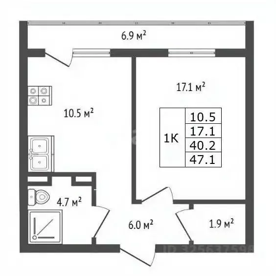 1-к кв. Московская область, Видное ул. Березовая, 5 (40.2 м) - Фото 2