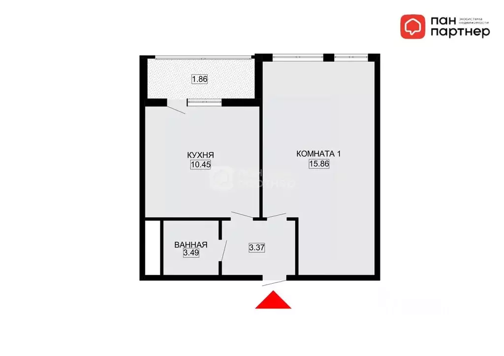 1-к кв. Санкт-Петербург ул. Челюскина, 8 (34.0 м) - Фото 1