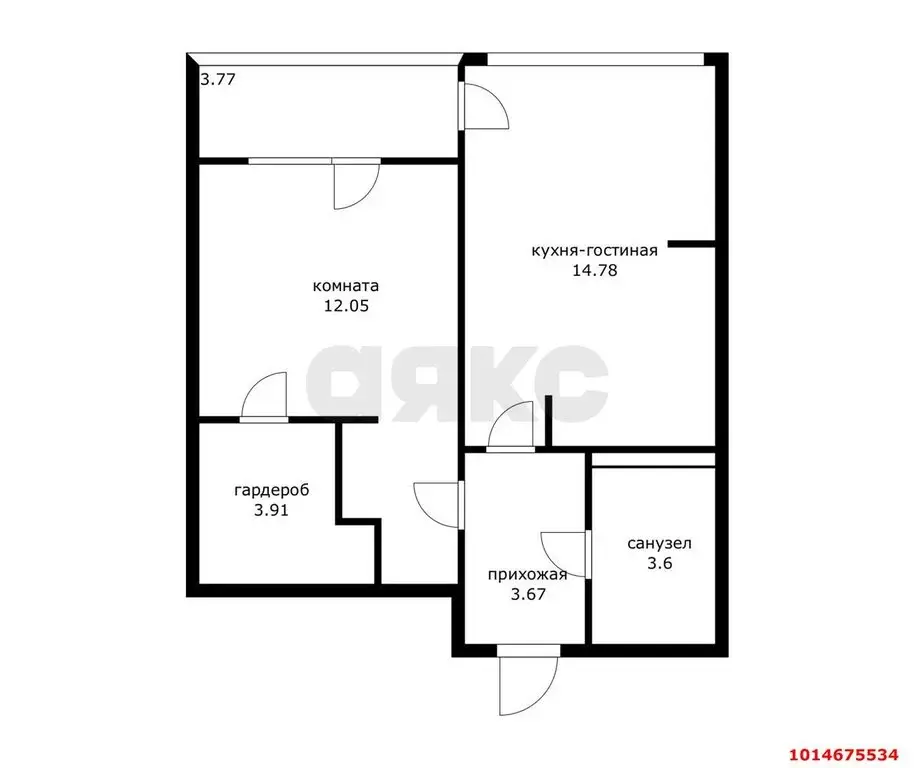 1-комнатная квартира: Краснодар, Черкасская улица, 58/2 (41.35 м) - Фото 0