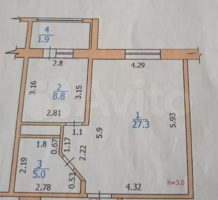 1-к. квартира, 41 м, 4/9 эт. - Фото 0