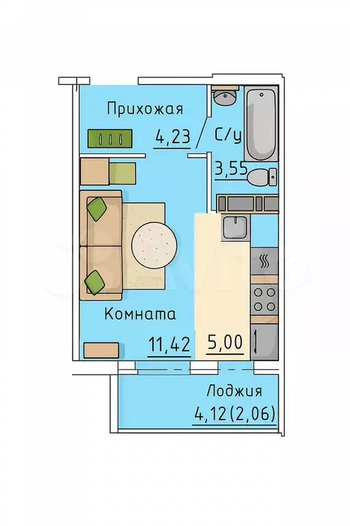Квартира-студия, 26 м, 6/10 эт. - Фото 0