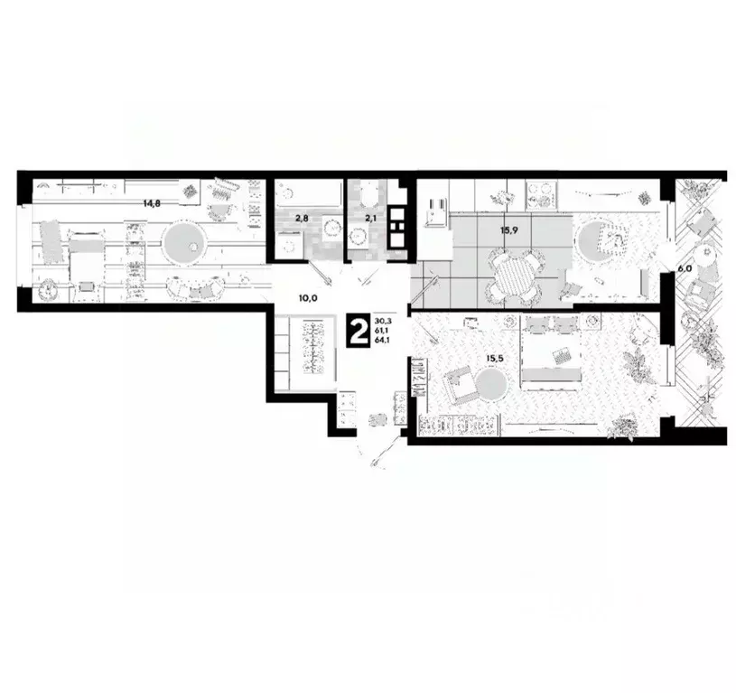 2-к кв. Краснодарский край, Краснодар ул. Ивана Беличенко, 89 (64.1 м) - Фото 0