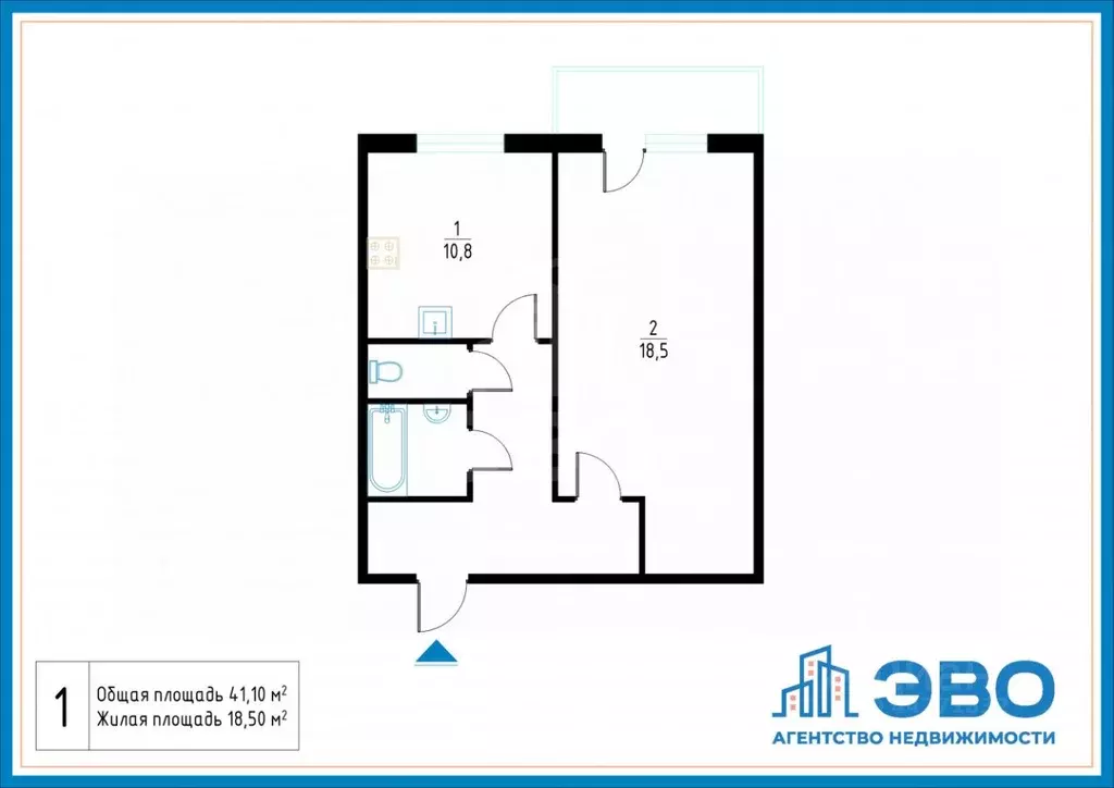 1-к кв. Ленинградская область, Колтуши Всеволожский район, ул. ... - Фото 2