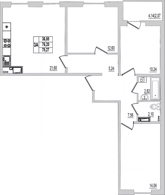 3-к кв. Псковская область, Псков ул. Крестки, 9 (78.27 м) - Фото 0