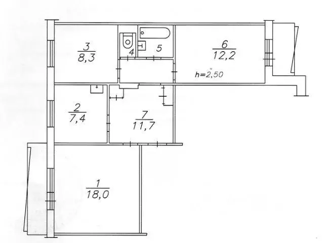 3-к кв. Красноярский край, Красноярск просп. 60 лет Образования СССР, ... - Фото 1