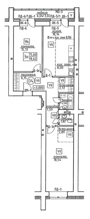 3-к кв. Томская область, Томск ул. Некрасова, 25 (78.62 м) - Фото 0