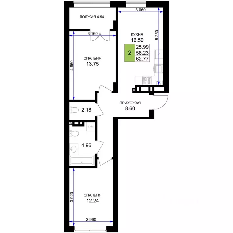 2-к кв. Калининградская область, Гурьевск Включи жилой комплекс (62.77 ... - Фото 1