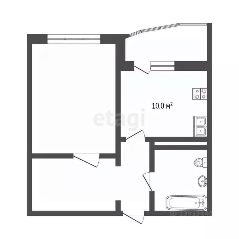 1-к кв. Тюменская область, Тюмень ул. Пермякова, 69 (40.3 м) - Фото 1