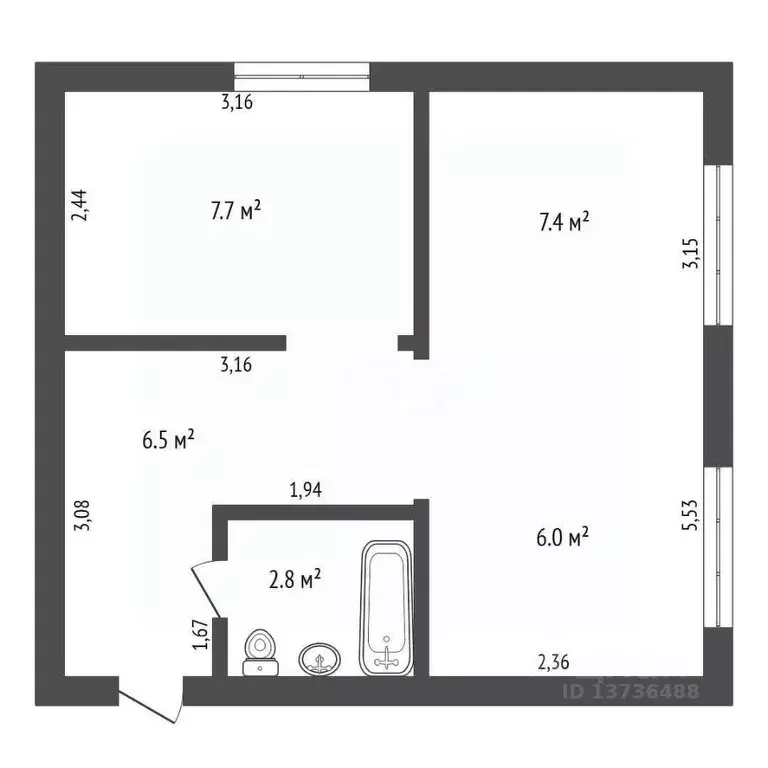 2-к кв. Амурская область, Благовещенск ул. Ленина, 118 (30.4 м) - Фото 1
