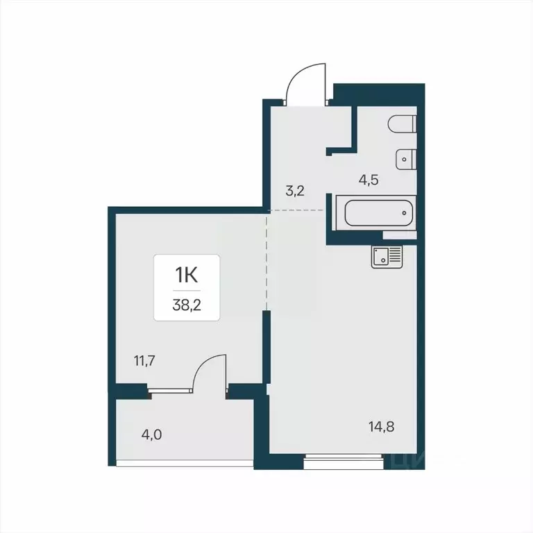 1-к кв. Новосибирская область, Новосибирск На Игарской кв-л,  (38.2 м) - Фото 1