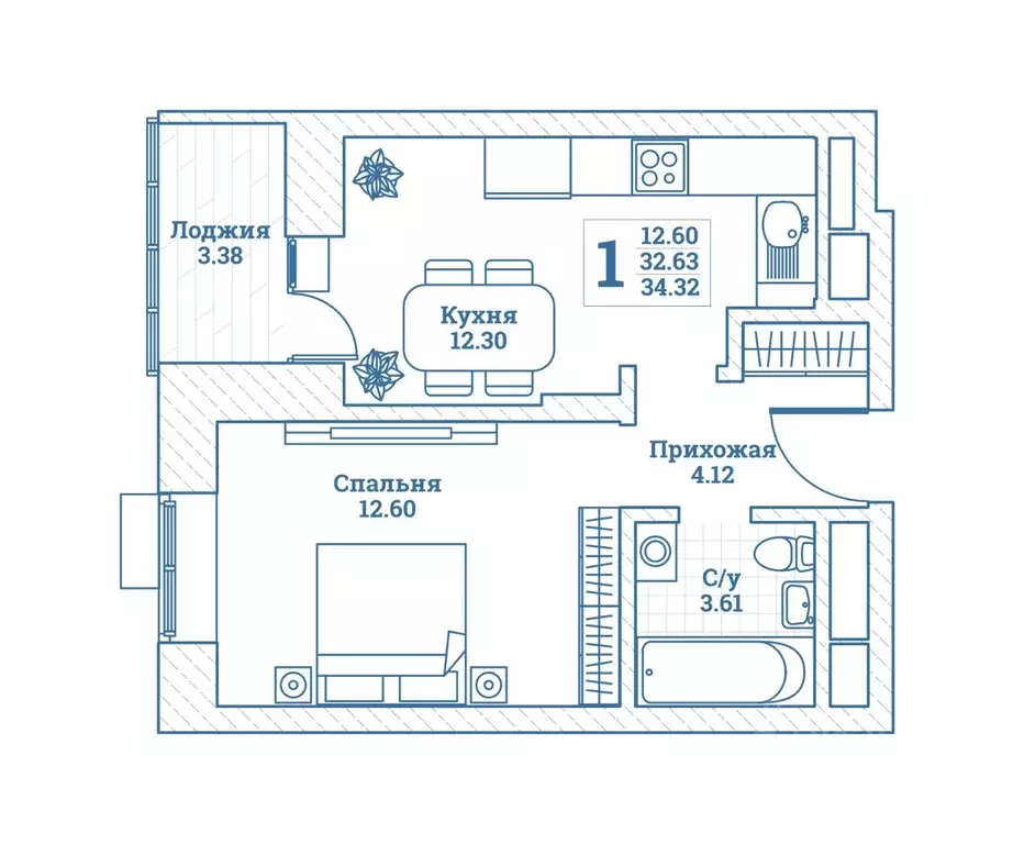 1-к кв. Московская область, Щелково городской округ, Монино пгт ... - Фото 1