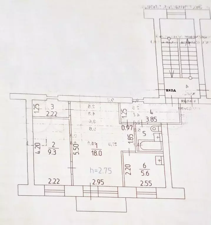 2-к. квартира, 44 м, 3/3 эт. - Фото 0