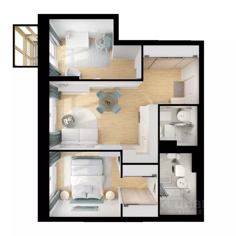 2-к кв. Нижегородская область, Нижний Новгород д. Утечино, Савин Парк ... - Фото 2