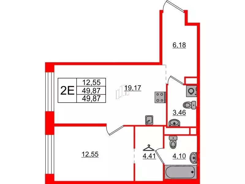 1-к кв. Санкт-Петербург Пионерская ул., 53Ф (49.87 м) - Фото 0