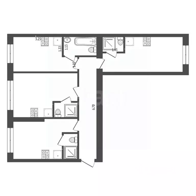 3-к кв. Тюменская область, Тюмень ул. Энергетиков, 6 (55.8 м) - Фото 2