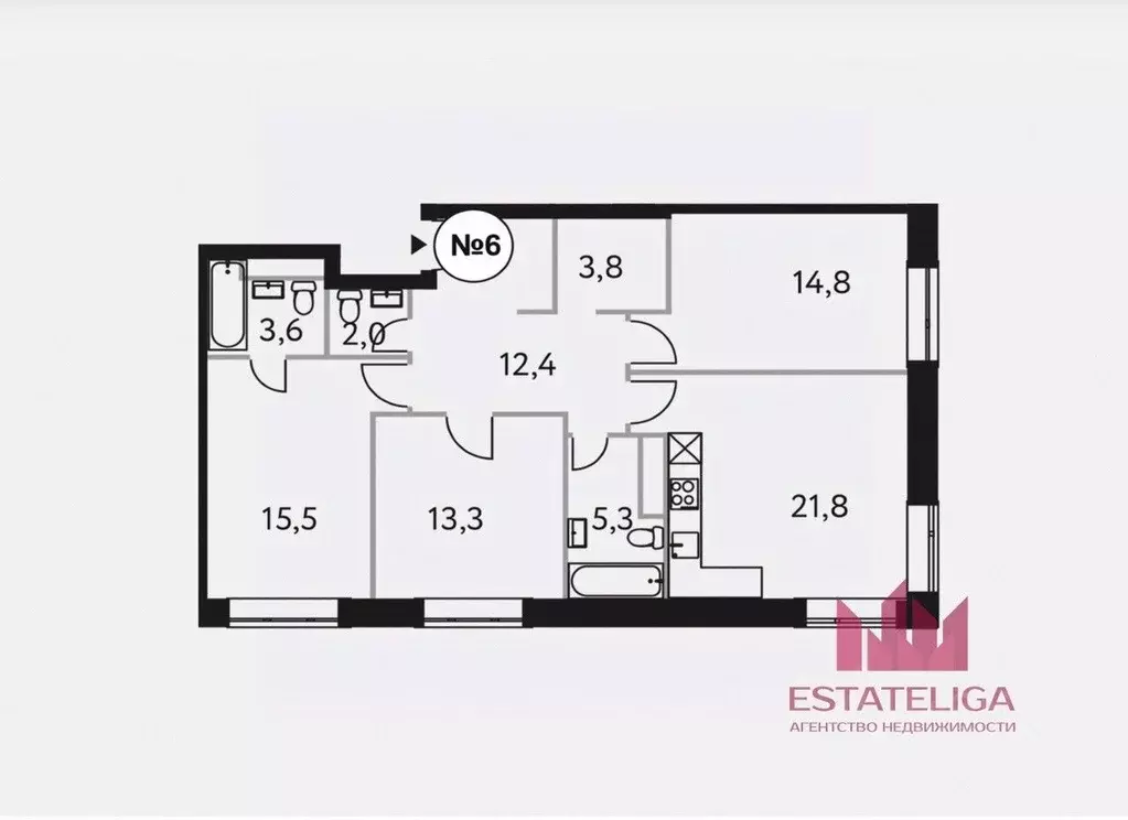 3-к кв. Москва Винницкая ул., 8к1 (93.0 м) - Фото 2