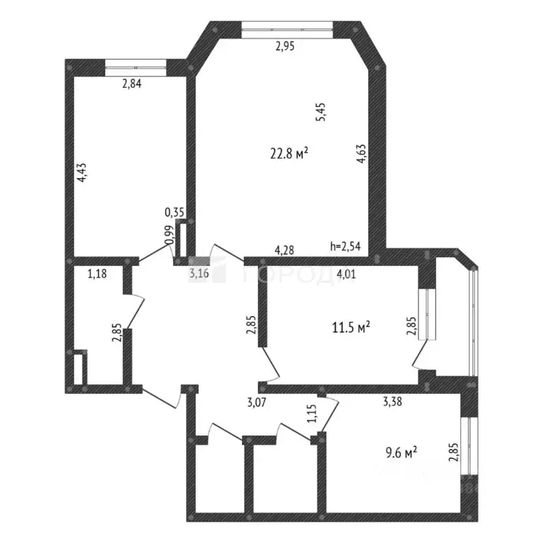 3-к кв. Кемеровская область, Новокузнецк ул. Тольятти, 1А (77.0 м) - Фото 2