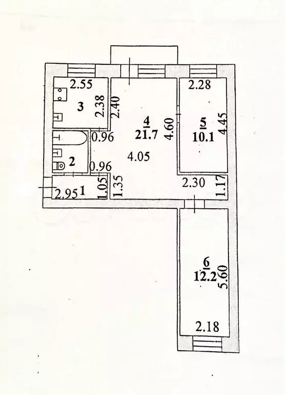 3-к. квартира, 58,6 м, 3/4 эт. - Фото 0