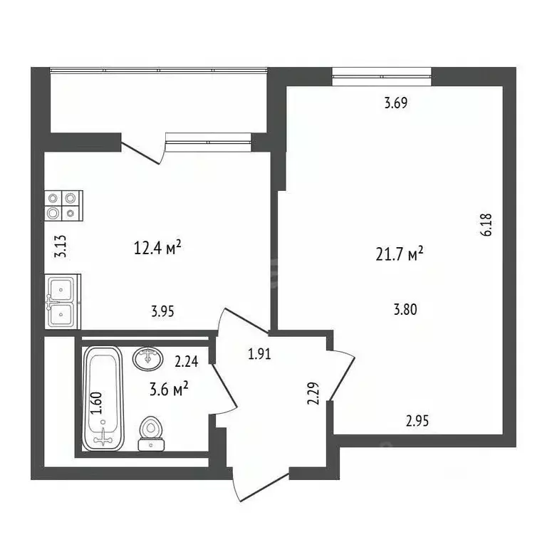 1-к кв. Москва Ереванская ул., 4К2 (42.4 м) - Фото 2