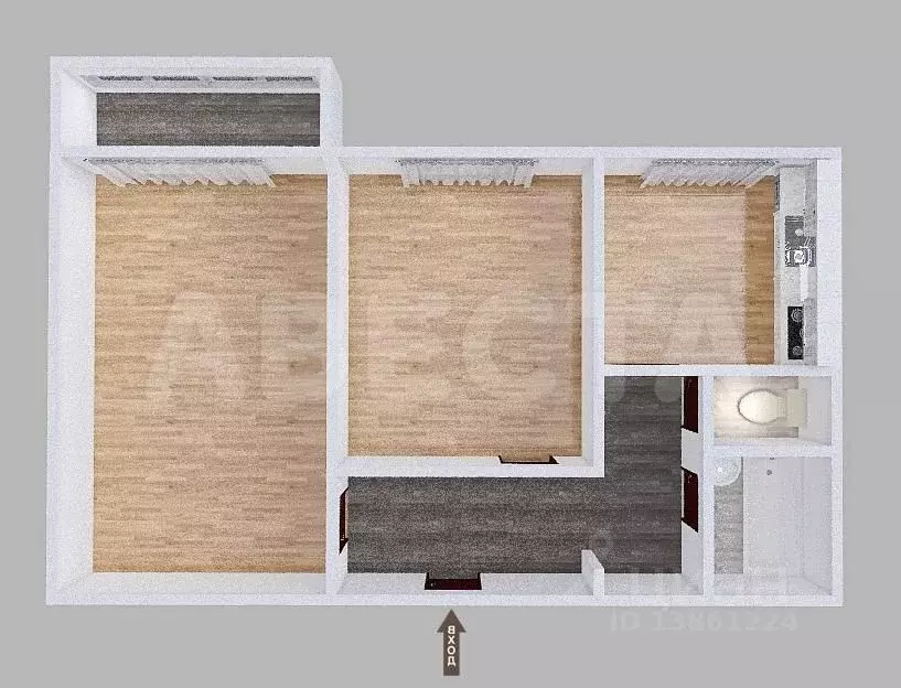 2-к кв. Омская область, Омск Омская ул., 152 (51.9 м) - Фото 2