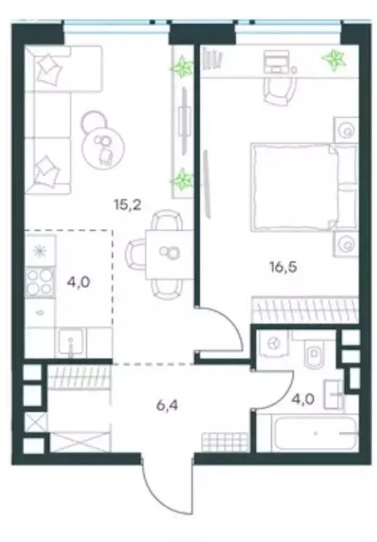 1-комнатная квартира: Москва, Причальный проезд, 10к1 (46.1 м) - Фото 1