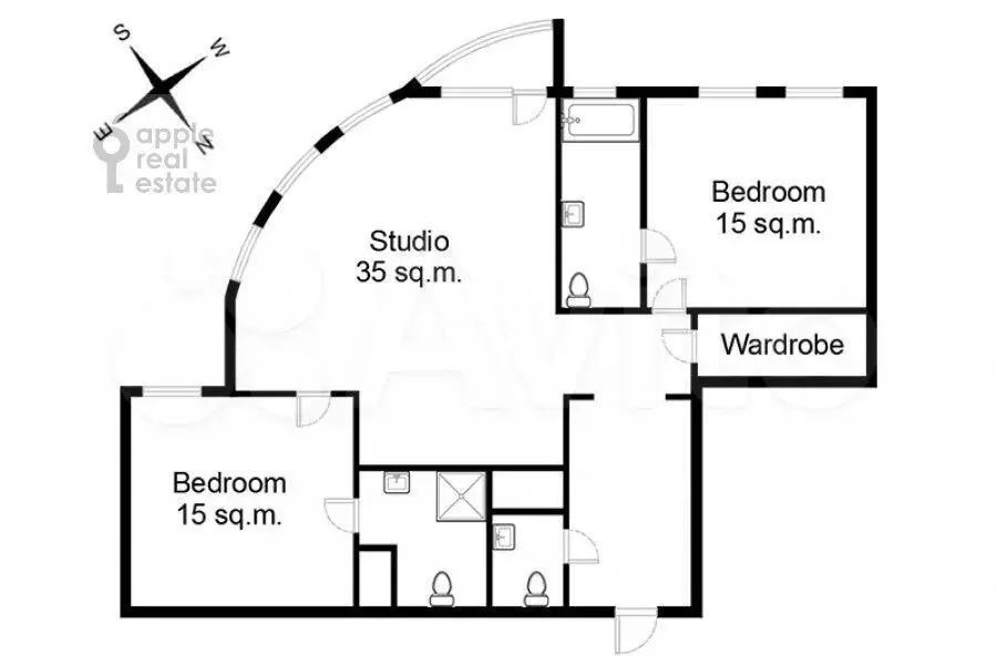 3-к. квартира, 94 м, 6/9 эт. - Фото 0