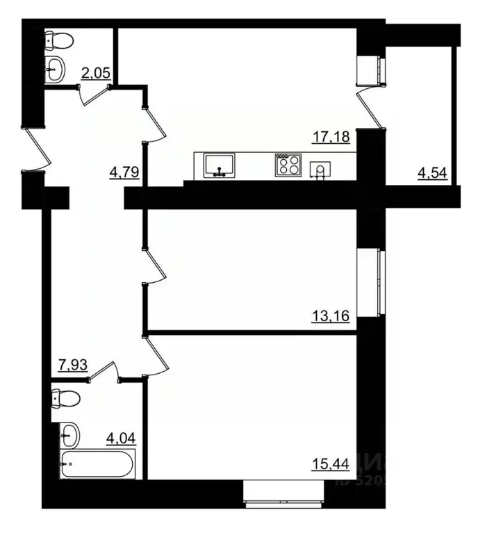 2-к кв. Костромская область, Кострома Малышково мкр,  (66.86 м) - Фото 0