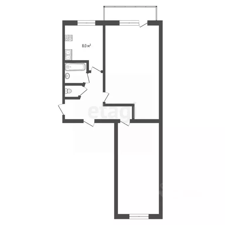 2-к кв. Московская область, Балашиха ш. Энтузиастов, 37 (44.4 м) - Фото 1