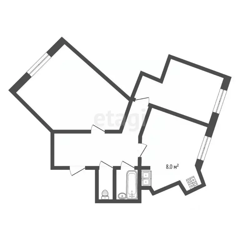 2-к кв. Московская область, Клин ул. 60 лет Комсомола, 18к1 (46.5 м) - Фото 1