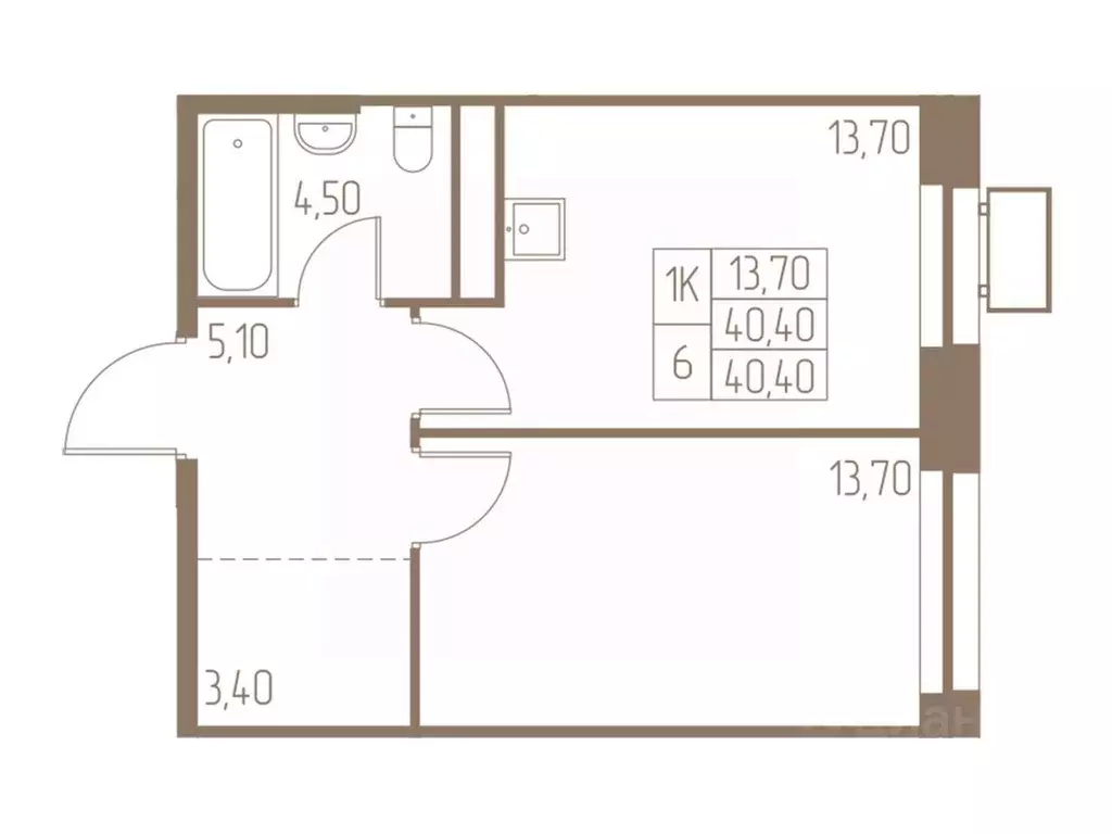 1-к кв. Московская область, Пушкино Фабрикант жилой комплекс, 1 (40.4 ... - Фото 1