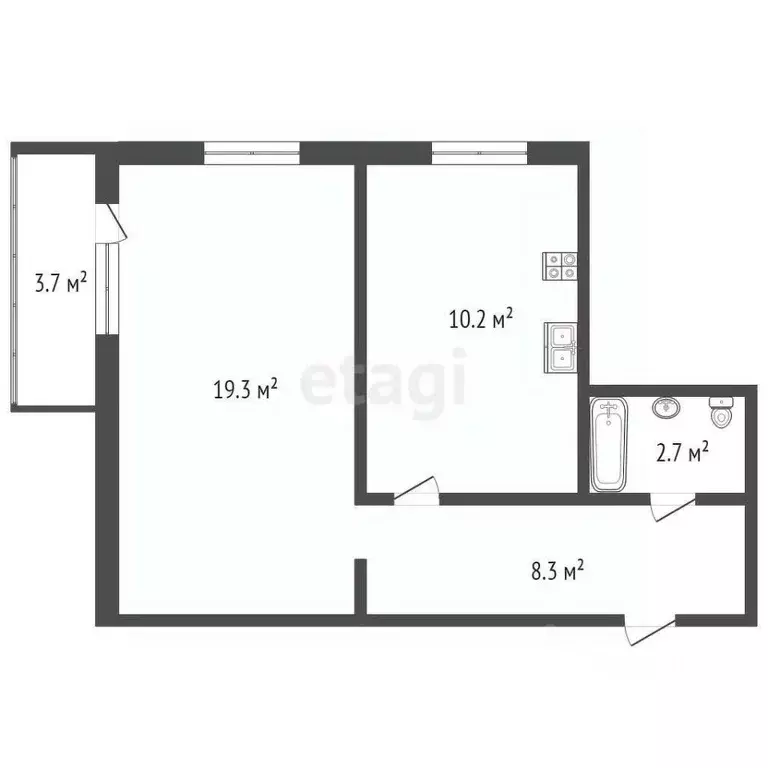 1-к кв. Башкортостан, Стерлитамак просп. Октября, 85 (45.1 м) - Фото 2