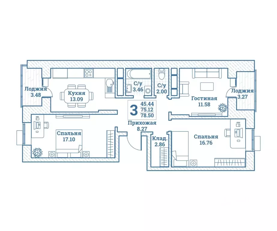 3-к кв. Московская область, Щелково городской округ, Монино пгт ... - Фото 1