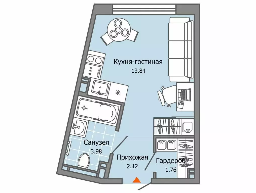 Квартира-студия: Ульяновск, жилой комплекс Город Новаторов, 2 (22 м) - Фото 0