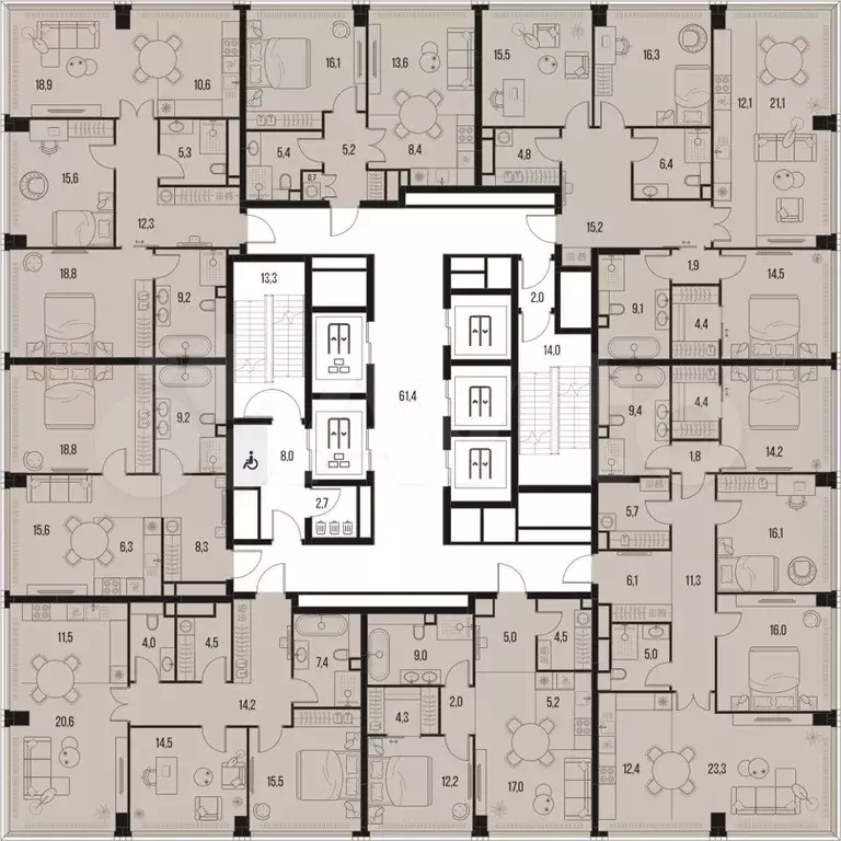 2-к. квартира, 59,2 м, 29/47 эт. - Фото 1