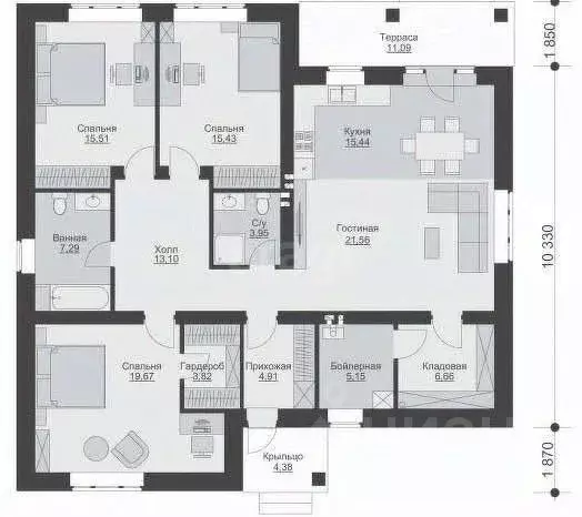 Дом в Тульская область, Суворовский район, Юго-Восточное с/пос, пос. ... - Фото 2